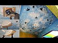 Ceiling sky design painting 3d sprey blue sky cilling  akash design