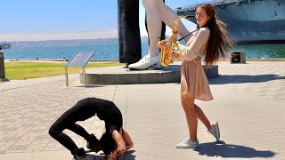 JUST the TWO OF US -first  time in SAN  DIEGO-Bill Withers- Sax cover Avelina Kushnir