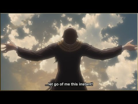 Attack on Titans S2E1 - Hange Zoë threatens Pastor Nick