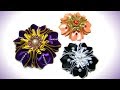 Цветы и бантики канзаши из лент, МК /DIY satin ribbon flower, kanzashi