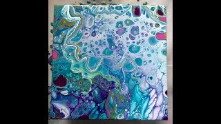 Acrylic dirty pour "flip cup" using liquitex basics paints, floetrol,
silicone spray, and water. with the addition of heat, "cells" emerge
from s...
