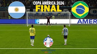 BRAZIL vs ARGENTINA - FINAL Copa America 2024 - Penalty Shootout | Messi vs Vinicius | eFootball PES