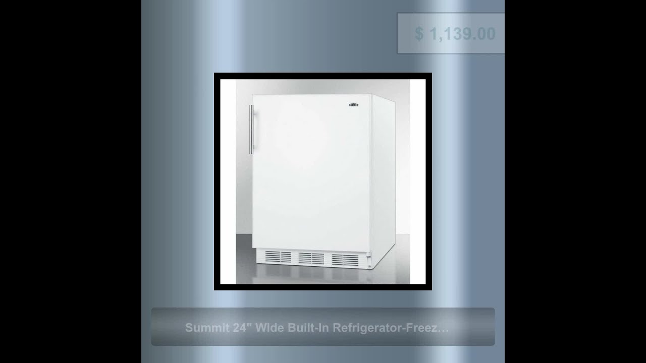 Summit 24" Wide Built-In Refrigerator-Freezer, ADA Compliant with 5.1 cu. ft. Capacity, 2 Glass S...