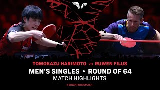 Tomokazu Harimoto vs Ruwen Filus | MS R64 | Singapore Smash 2024