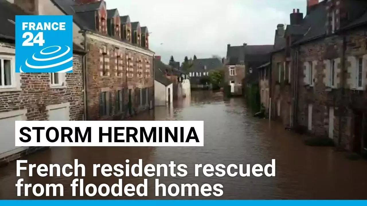 Storm Herminia: French residents rescued from flooded homes by boat ...