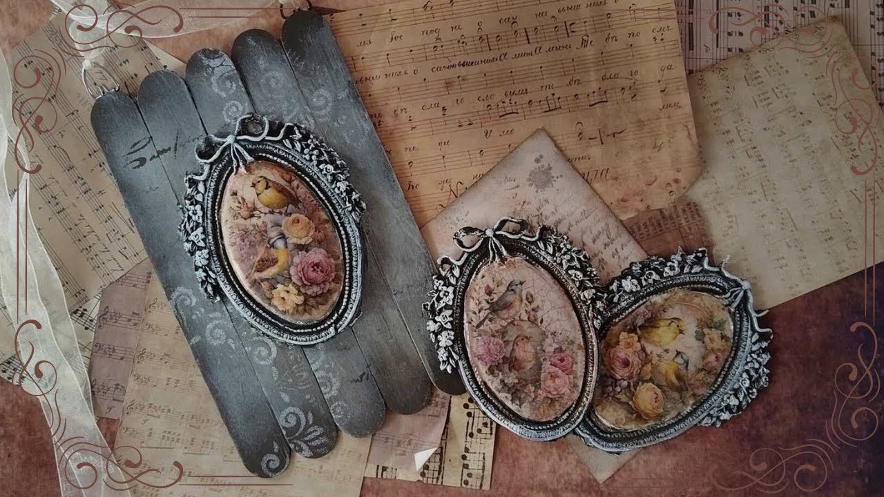 Vintage wall hanging decor - craft idea - DIY - easy