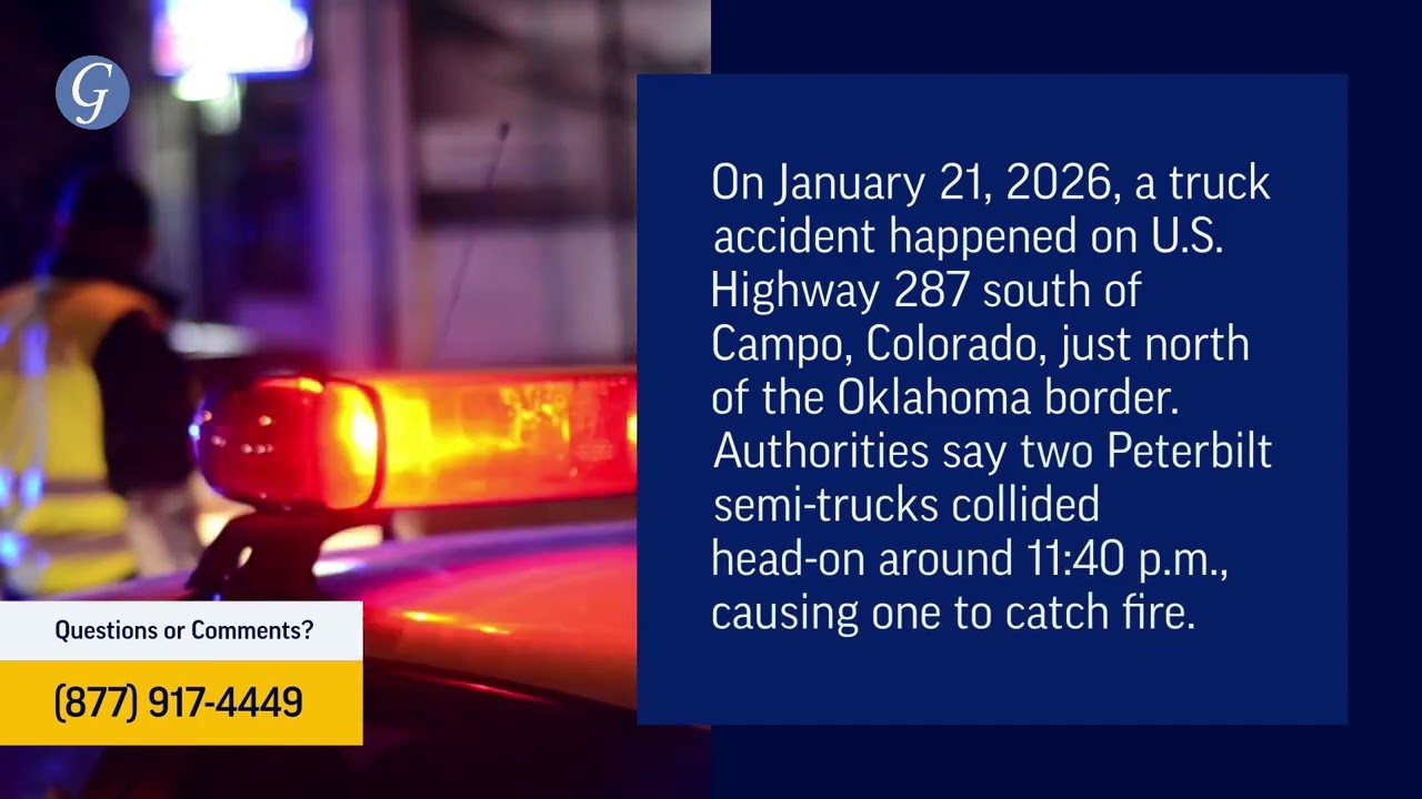 1 Killed in Truck Accident on U.S. Highway 287 near Campo, CO