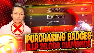Purchasing unlimited badges R.I.P 20000 diamonds😱 [ Sky Diver Gaming ]😈 #freefire #badges