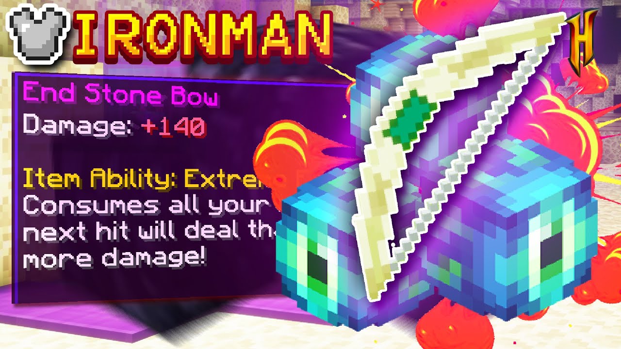 WE GOT THE END STONE BOW + PROGRESSION! (Hypixel Skyblock Ironman) 54