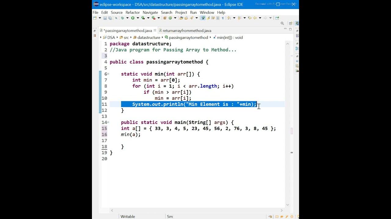 Java Program For Passing Array To Method In Java || #shorts#ytshorts# ...
