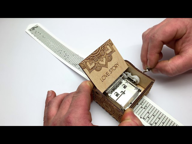 Love Story - Taylor Swift - Hand Crank Wood Paper Strip Music Box class=