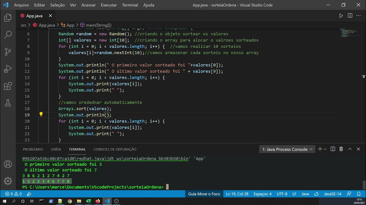 Sorteio e Ordenação em Java - YouTube
