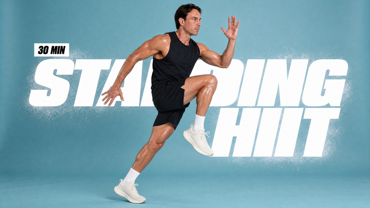 30 MIN INTENSE HIIT WORKOUT - ALL STANDING - Full Body, No Equipment, No Repeats