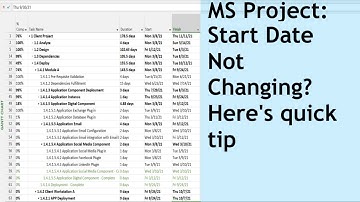MS Project: Reason why Start Date doesn