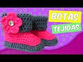 Botas tejidas a crochet con dobles  | paso a paso