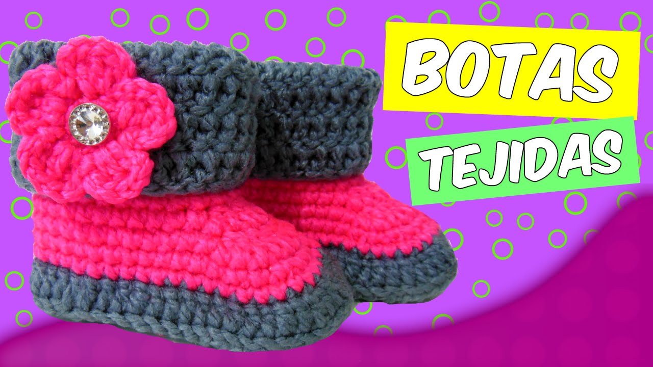 Botas tejidas a crochet con paso a paso - YouTube