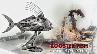 Making Rooster fish from scrap metal