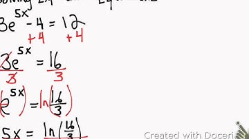 5.5 Solving Exponential Equations involving e (the natural exponential).