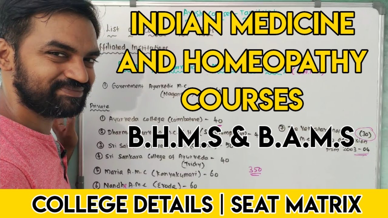 Ayush Courses Indian Medicine and Homeopathy College details