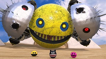 PACMAN AND MS-PACMAN VS ROBOT PACMAN MONSTER INSIDE THE PYRAMIDS