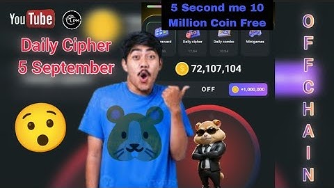 Daily Cipher 5 September Hamster kombat | Today Cipher Code Hamster kombat