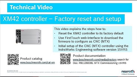 CNC MTX with XM42 controller – Factory reset and setup