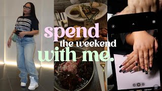 VLOG ❤︎ spend the weekend with me! (nail appt, chit-chat grwm, trying new restaurant w/ bestie!)