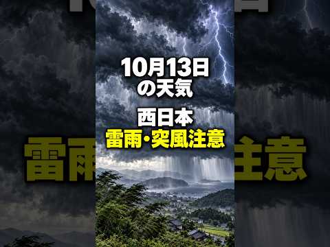 【明日の1分天気】2026年10月13日(火)の天気・気温・雷 #マニアック天気 #1分天気