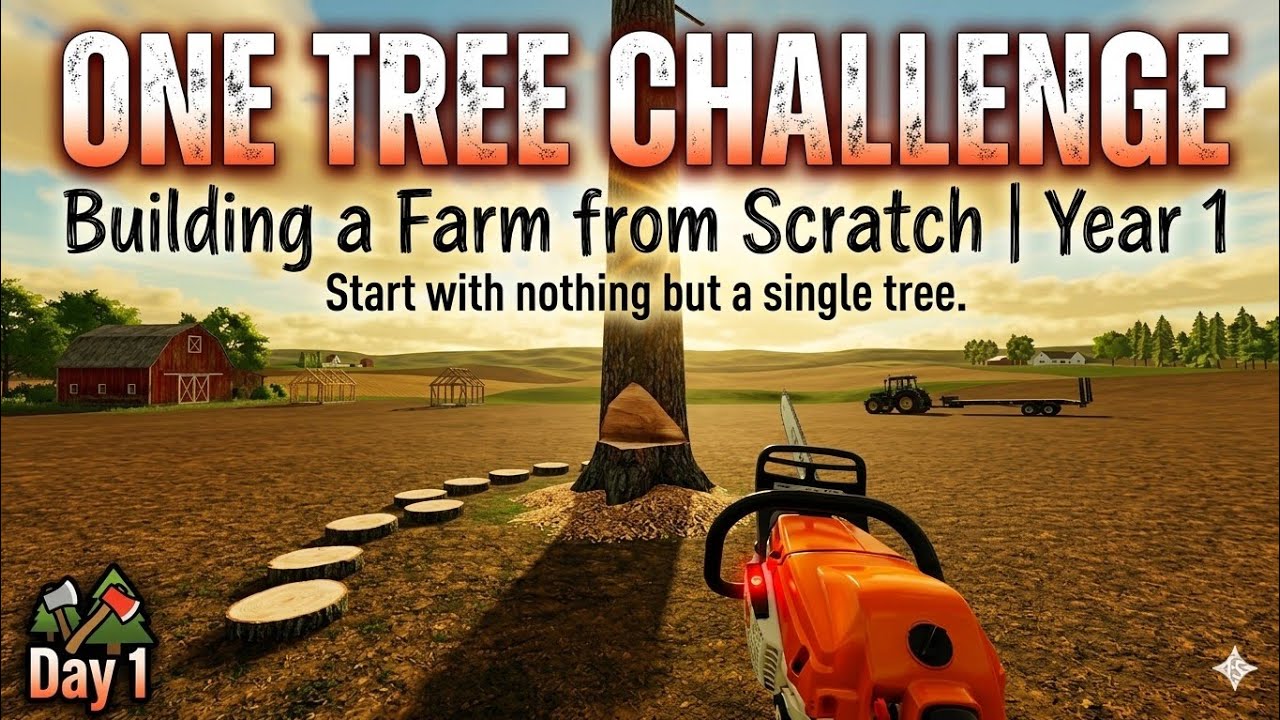 ONE TREE CHALLENGE | Building a Farm from Scratch Year 1 - YouTube