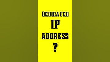 What Does Dedicated IP Address Mean ?