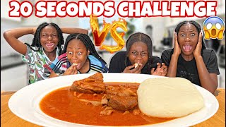 TRY TO EAT IN 20 SECOND CHALLENGE (Speed Eating) ft GOAT PEPPER SOUP with FUFU | The queens family