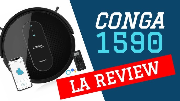 Cecotec Robot Aspirador y Fregasuelos Conga Serie 1590 Active. 1400Pa,  Alexa&Google Assistant, iTech SmartGyro 2.0, Aspira, Barre y Pasa la mopa o
