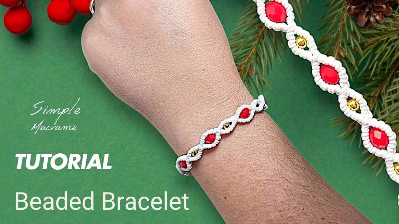 DIY | Beaded Macrame Bracelet / simple beginner's tutorial | #tutorial ...
