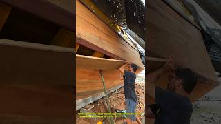 Perfect Wood Panel Alignment Under the Roof