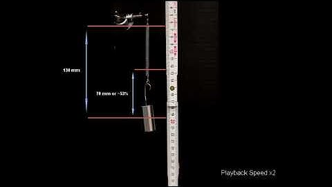 Twisted and Coiled Polymer (TCP) muscle generating 53%  strain while lifting a 100 g load.