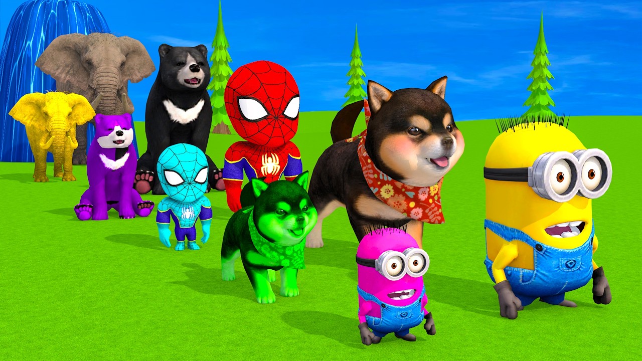 Long Slide Game With Cow Elephant Gorilla Hippopotamus Tiger 3d Animal Game Funny 3d Animals