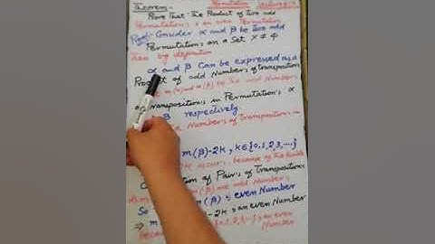 Lecture#113 The Product of two odd Permutation