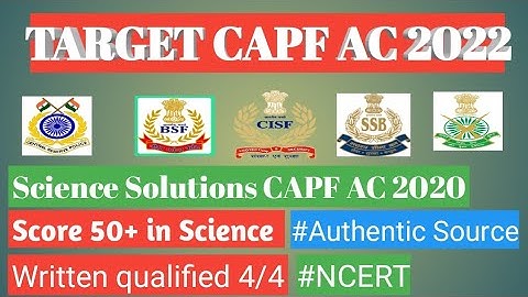 CAPF AC 2020 Science questions analysis. Target CAPF AC 2022 . #capf2022 #pyqanalysis #capf2020 #pyq