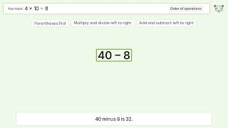 Master Order of Operations: Solve 4(10)-8