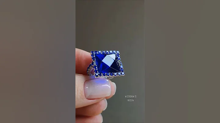 DIY UV Resin blue square ring #uvresinjewelry #ring #diy #uvresin #resinjewelry