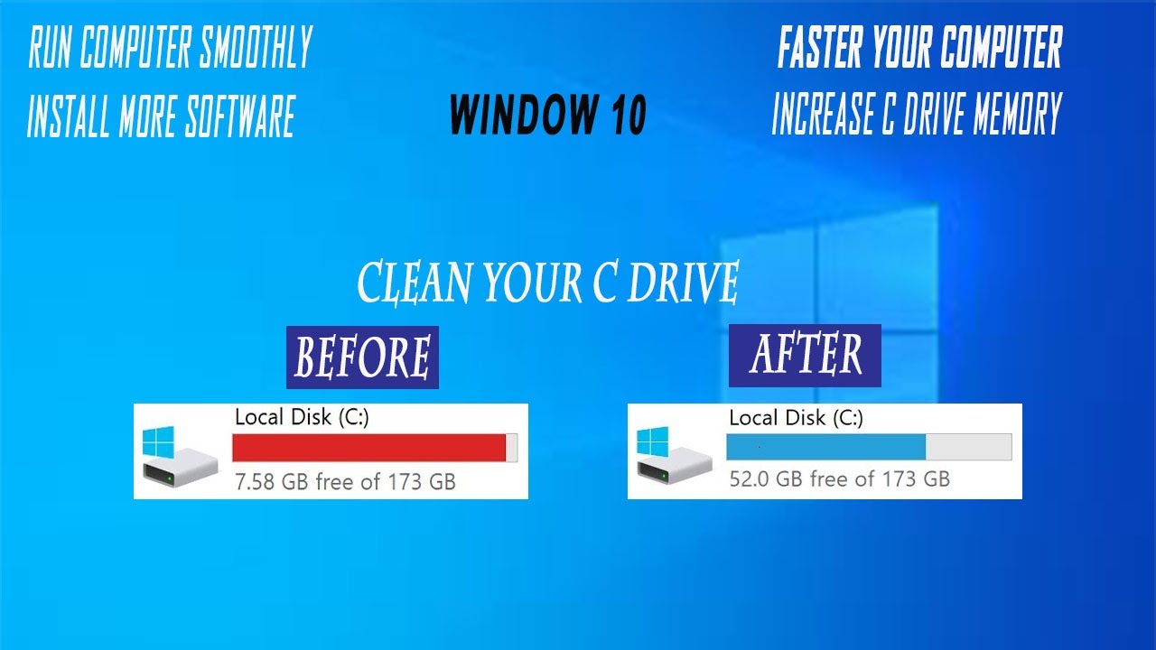 how to clean c drive in window faster your computer - YouTube