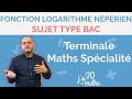 Sujet type bac  fonction logarithme nprien  terminale maths spcialit