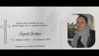 Trauergottesdienst für Sigrid Gröber