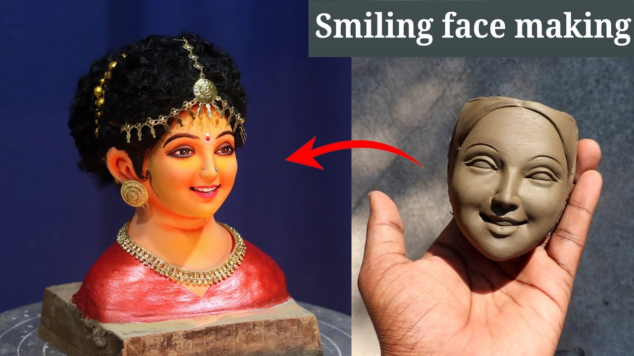Making a small Beautiful smiling face with clay | mitti ka face making and POP molding