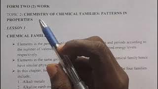 FORM 2: TOPIC 2: CHEMICAL FAMILIES: LESSON 1 (Alkali metals PART I) | ADEN CHEMISTRY