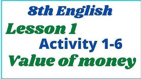 LESSON 1 Value of Money Class 8TH Activity 1 to 6 ll Fully solved ll PSEB ll 2022-23