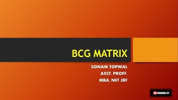 BCG Matrix: Portfolio Analysis Model Explained for UGC NET JRF by Sonam Topwal