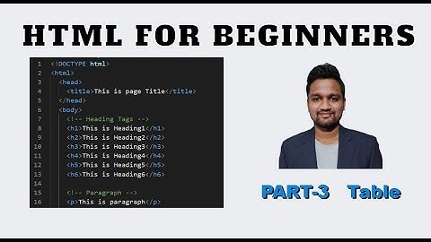 HTML FOR BEGINNERS PART-3 TABLE