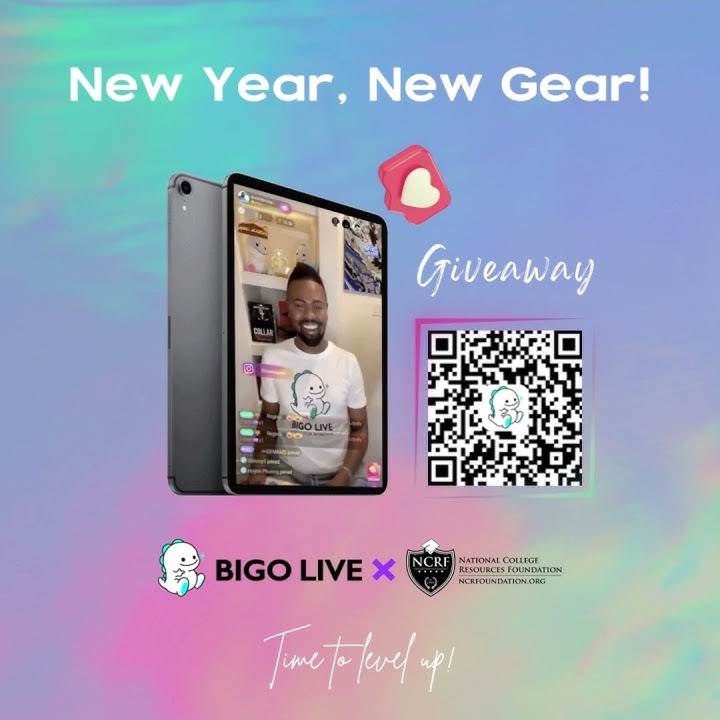 Bigo Live is partnering w/ NCRF in 2023 with a chance for a lucky student to win a brand new iPad🤩!