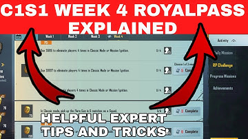 C1S1 Week 4 Royale Pass Mission Explained BGMI | Week 4 All RP Missions BGMI C1S1 | C1S1 M2 Week 4